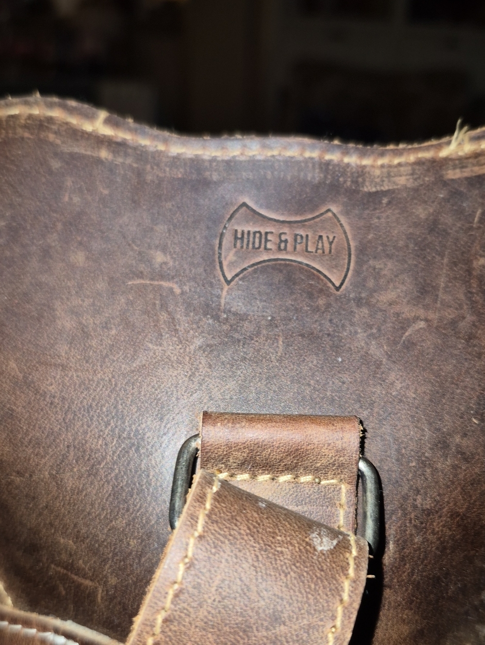 StockyardX Brown FullGrain Leather Doggy Crossbody Is functional & Unique. - Picture 4 of 16
